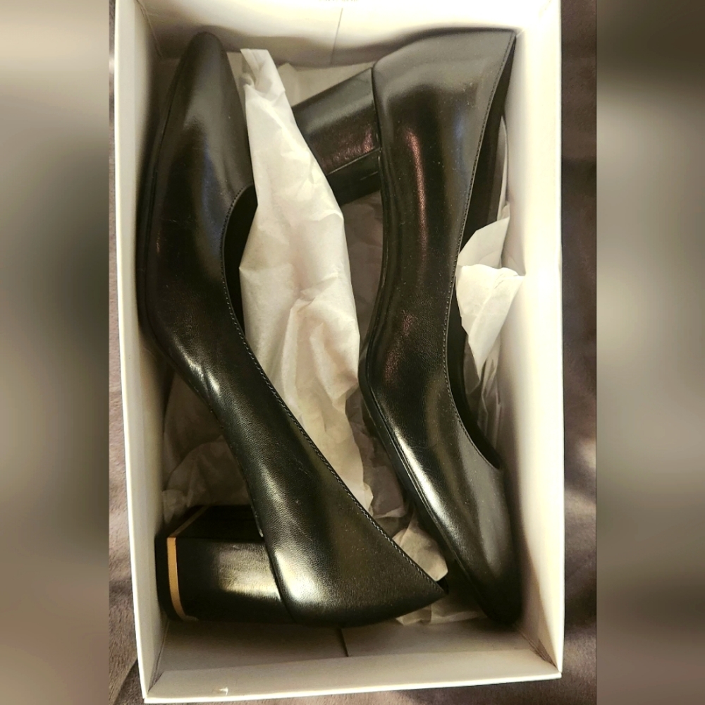 Calvin Klein Black Square Toe Pumps